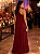 VESTIDO LONGO CHIFON PLISSADO OMBRO SO MARSALA - Imagem 2