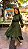 VESTIDO MIDI MANGA LONGA GOLA ALTA SAIA COM CAMADA VERDE OLIVA - Imagem 1