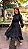 VESTIDO MIDI MANGA LONGA GOLA ALTA SAIA COM CAMADA PRETO - Imagem 1