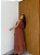 VESTIDO LONGO CHIFON GOLA ALTA  COM BABADO NA BARRA TERRA COTA - Imagem 2