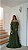 VESTIDO LONGO CHIFON OMBRO A OMBRO COM BABADO NA MANGA COMPRIMENTO PLISSADO VERDE OLIVA - Imagem 1