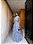 VESTIDO LONGO CHIFON GOLA ALTA CAMADAS VERTICAIS COSTA NUA AZUL SERENITY - Imagem 2