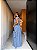 VESTIDO LONGO CHIFON GOLA ALTA CAMADAS VERTICAIS COSTA NUA AZUL SERENITY - Imagem 3