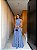 VESTIDO LONGO CHIFON GOLA ALTA CAMADAS VERTICAIS COSTA NUA AZUL SERENITY - Imagem 1