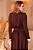 VESTIDO JERSEY M L DECOTE FECHADO COM PLISSA MARRON - Imagem 4