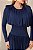 VESTIDO JERSEY M L DECOTE FECHADO COM PLISSA AZUL MARINHO - Imagem 2