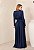 VESTIDO JERSEY M L DECOTE FECHADO COM PLISSA AZUL MARINHO - Imagem 4