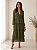 VESTIDO MIDI MANGA LONGA COM CAMADAS MICROTULLE VERDE OLIVA - Imagem 1