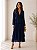VESTIDO MIDI MANGA LONGA COM CAMADAS MICROTULLE AZUL MARINHO - Imagem 1