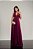 VESTIDO LONGO MICROTULLE COM ELASTANO DECOTE V DETALHE TRANÇADO BUSTO E CINTURA FÚCSIA - Imagem 1