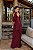 VESTIDO LONGO CHIFON UM OMBRO SÔ DRAPEADO LATERAL FENDA FRENTE GOLA REMOVÍVEL MARSALA - Imagem 3