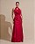 VESTIDO LONGO SEDA GOLA BOBA DETALHE CINTURA MARSALA - Imagem 1