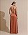 VESTIDO LONGO SEDA GOLA BOBA DETALHE CINTURA MARROM - Imagem 2