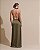 VESTIDO LONGO SEDA GOLA BOBA DETALHE CINTURA VERDE OLIVA - Imagem 2