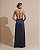 VESTIDO LONGO SEDA GOLA BOBA DETALHE CINTURA AZUL MARINHO - Imagem 2