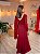 VESTIDO LONGO PRADA COM ELASTANO MANGA LONGA CAPA ESQUERDA DETALHE CINTURA MARSALA - Imagem 4