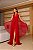 VESTIDO LONGO MICROTULE COM CAPA GOLA DETALHE COLAR TERRACOTA - Imagem 3