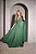 VESTIDO LONGO CHIFFON MANGA LONGA LEVEMENTE DRAPEADO CINTO SOLTO VERDE OLIVA - Imagem 1