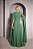 VESTIDO LONGO CHIFFON MANGA LONGA LEVEMENTE DRAPEADO CINTO SOLTO VERDE OLIVA - Imagem 2