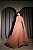 VESTIDO LONGO CHIFFON MANGA LONGA LEVEMENTE DRAPEADO CINTO SOLTO MARROM - Imagem 2