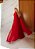 VESTIDO LONGO CHIFFON MANGA LONGA LEVEMENTE DRAPEADO CINTO SOLTO VERMELHO - Imagem 3