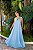 VESTIDO LONGO CHIFFON GOLA ALTA COM FITA  AZUL SERENITY - Imagem 4