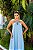 VESTIDO LONGO CHIFFON GOLA ALTA COM FITA  AZUL SERENITY - Imagem 2