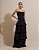 VESTIDO LONGO CHIFFON TOMARA QUE CAIA PLISSADO BUSTO E COMPRIMENTO PRETO - Imagem 1