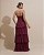 VESTIDO LONGO CHIFFON TOMARA QUE CAIA PLISSADO BUSTO E COMPRIMENTO MARSALA - Imagem 2
