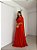 VESTIDO LONGO CREPE DE SEDA DE ALCINHA C/CAPA BABADOS REMOVÍVEL  TERRACOTA - Imagem 1