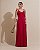 VESTIDO LONGO SEDA  ALÇAS FINAS C/AMARRAÇÃO DETALHE FLOR MARSALA - Imagem 1