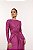 VESTIDO LONGO JERSEY MANGA LONGA C/DETALHE DRAPEADO SOBREPOSTO FRENTE FUCSIA - Imagem 2