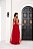 VESTIDO LONGO MICROTULE DECOTE V E CAMADAS FLUIDAS ELEGANTES VERMELHO - Imagem 4