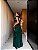VESTIDO LONGO CHIFON GOLA ALTA CAMADAS VERTICAIS COSTA NUA VERDE ESMERALDA - Imagem 2