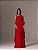 VESTIDO LONGO CREPE DE SEDA DE ALCINHA COM DETALHE DRAPEADO NO BUSTO VERMELHO - Imagem 1