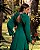 VESTIDO LONGO CHIFFON DECOTE CORAÇÃO DRAPEADO C/ CAPA REMOVÍVEL PALA LARGA CINTURA VERDE BANDEIRA - Imagem 2