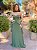 VESTIDO LONGO CHIFFON TOMARA QUE CAIA DECOTE CORAÇÃO C/ BUSTO ESTRUTURADO SAIA PLISSADA VERDE OLIVA - Imagem 1