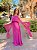 VESTIDO LONGO CHIFFON DECOTE CANOA CAPA ALÇA LARGA FUCSIA - Imagem 2