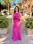 VESTIDO LONGO CHIFFON DECOTE CANOA CAPA ALÇA LARGA FUCSIA - Imagem 1