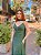 VESTIDO LONGO LUREX DECOTE V CORPETE FRANZIDO VERDE ESMERALDA - Imagem 1