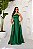 VESTIDO LONGO ZIBELINE TOMARA QUE CAIA FAIXA ACINTURADA E FENDA VERDE BANDEIRA - Imagem 1