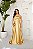 VESTIDO LONGO ZIBELINE TOMARA QUE CAIA FAIXA ACINTURADA E FENDA  DOURADO - Imagem 1