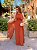 VESTIDO LONGO CHIFFON DECOTE CANOA CAPA ALÇA LARGA TERRACOTA - Imagem 1
