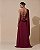 VESTIDO LONGO CREPE DE SEDA DECOTE RETO SEM ALÇA C/ FAIXA AMARRAÇÃO COSTAS MARSALA - Imagem 2