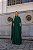 VESTIDO LONGO CREPE DE SEDA ALÇA FINA BUSTO C/ DETALHE EM RENDA C/ CAPA VERDE ESMERALDA - Imagem 1