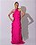 VESTIDO LONGO CREPE DE SEDA AMARRAÇÃO GOLA BUSTO E COMPRIMENTO C/ DETALHE BABADOS PINK - Imagem 1