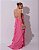 VESTIDO LONGO CREPE DE SEDA AMARRAÇÃO GOLA BUSTO E COMPRIMENTO C/ DETALHE BABADOS PINK - Imagem 2
