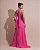 VESTIDO LONGO CREPE DE SEDA DECOTE CANOA SOBREPOSTO DRAPEADO COMPRIMENTO PLISSADO PINK - Imagem 2