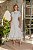 VESTIDO MIDI GOLA ALTA COMPRIMENTO EM RENDA BRANCO - Imagem 1