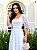 VESTIDO MIDI MUSSELINA DECOTE QUADRADO MANGAS BUFANTES BRANCO - Imagem 2